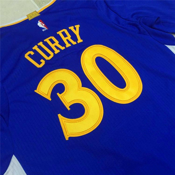 Maillot Authentique Manche Courte Warriors Curry 30 Bleu
